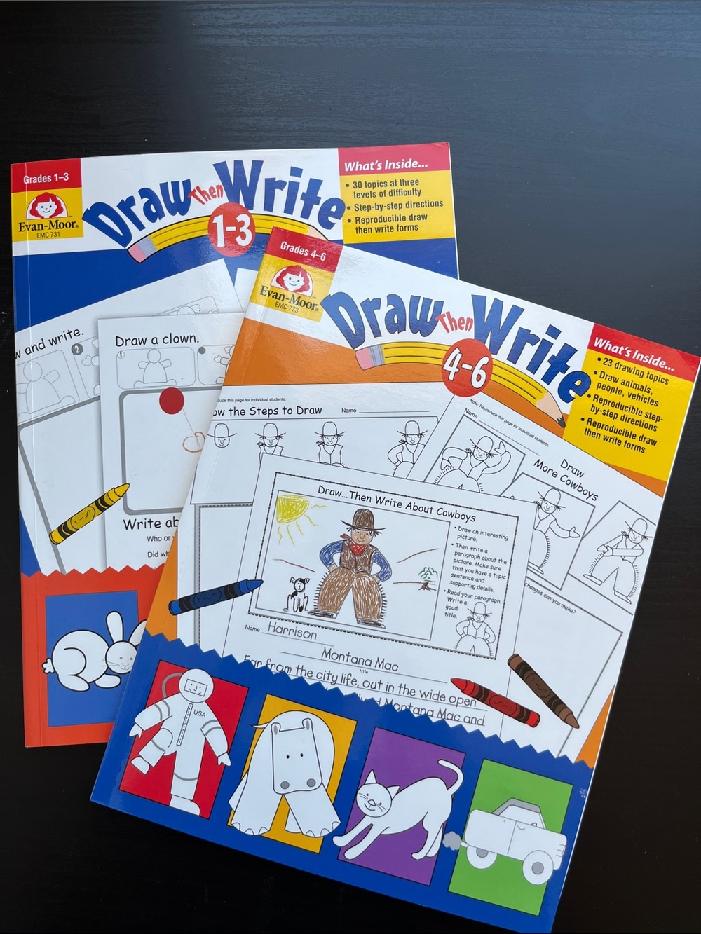 Evan-Moor Draw Then Write Activity Books for Kids